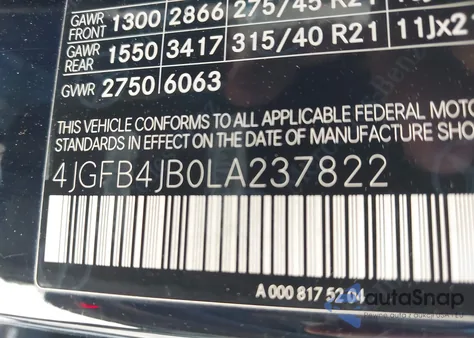 2020 Mercedes-Benz Gle 350 from USA, damaged, VIN 4JGFB4JB0LA237822